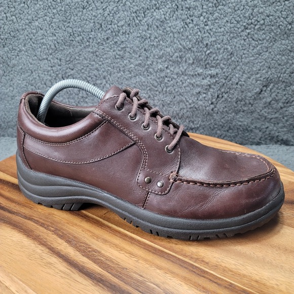 Dansko Wyatt Shoes Brown‎ Leather Mens Sz 10.5 EU 44 Slip Resistant Oxford - Picture 1 of 12